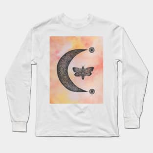 Tie dye dotwork moon Long Sleeve T-Shirt